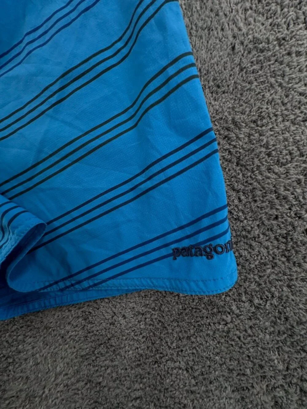 Patagonia Swim Trunk Men Board Shorts Adult Swimming Size 30 Blue Striped String